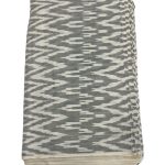 Gray & White Waves Liner design Ikat Handwoven Fabric Material