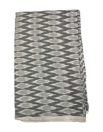 Gray & White Diamond Cut design Ikat Handwoven Fabric Material