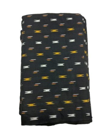 Black & Multi colouered design Ikat Handwoven Fabric Material