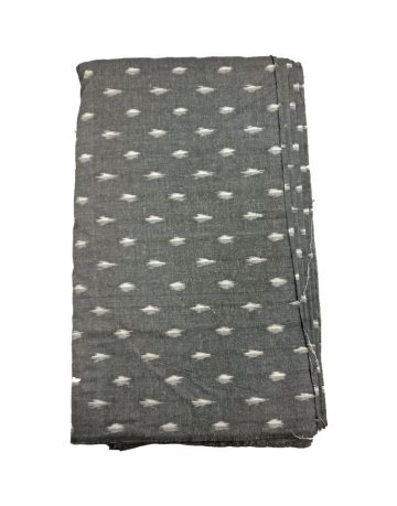 Gray & White Dotted design Ikat Handwoven Fabric Material