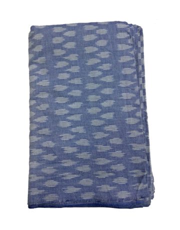 Blue & White lines design Ikat Handwoven Fabric Material