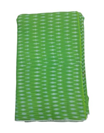 Green & White Dotted design Ikat Handwoven Fabric Material