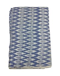 26A Ink Blue & White Diamond cut Ikat Designed Handwoven Fabric Material