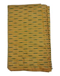27A Lemon Yellow Ikat Designed Handwoven Fabric Material