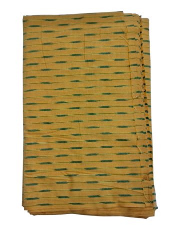 Lemon Yellow Ikat Designed Handwoven Fabric Material