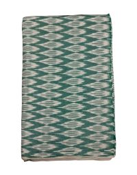 28A Green & White Diamond cut Ikat Designed Handwoven Fabric Material