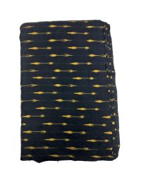 3A Black & Yellow Arrow design Ikat Handwoven Fabric Material