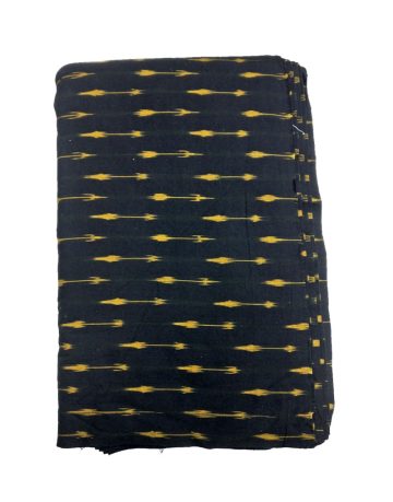 Black & Yellow Arrow design Ikat Handwoven Fabric Material