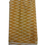 Yellow & White Waves design Ikat Handwoven Fabric Material