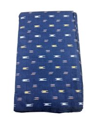 6A Navy Blue & Multi coloured Ikat Handwoven Fabric Material