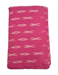 7A Pink & White designed Ikat Handwoven Fabric Material