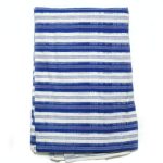 Blue & White lines Double Ikat Designed Handwoven Fabric Material