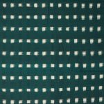 Green & White Boxes Double Ikat Designed Handwoven Fabric Material