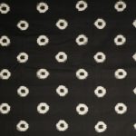 Black & White Circle Double Ikat Designed Handwoven Fabric Material