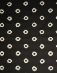 D1 Black & White circle Double Ikat Designed Handwoven Fabric Material