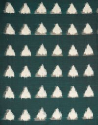F1 Battle Green colour White triangles Double Ikat Designed Handwoven Fabric Material