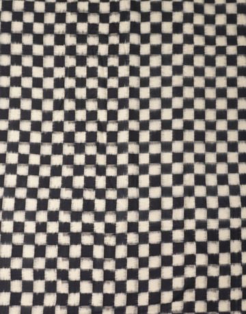 Black & White checks Double Ikat Designed Handwoven Fabric Material