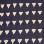 Navy Blue White triangles Double Ikat Designed Handwoven Fabric Material