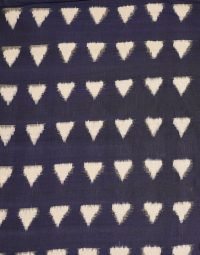L1 Navy Blue White triangles Double Ikat Designed Handwoven Fabric Material