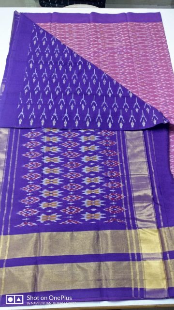 Light Purple Mercerized Zari border Saree with blouse