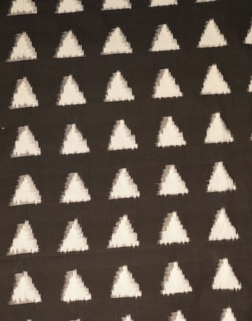 Black & White triangles Double Ikat Designed Handwoven Fabric Material