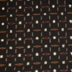 Black & Multi Coloured Double Ikat Designed Handwoven Fabric Material
