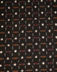 P1 Black & Multi Coloured Double Ikat Designed Handwoven Fabric Material